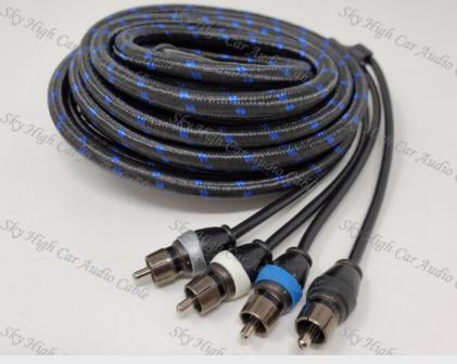 Sky High Car Audio 4-Channel Triple Shielded RCAs 12ft-20ft